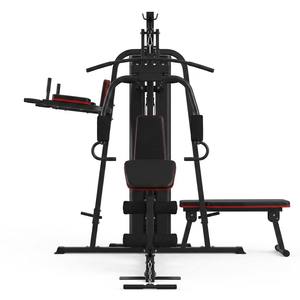 Máquina de Gimnasio Multifuncional Profesional de 3 Estaciones con Pila de Pesas de 45 kg, Equipo de Entrenamiento de Fuerza con Estación de Dips y <span class=keywords><strong>Banco</strong></span> para Abdominales - Product Image 4