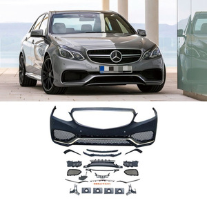 Kit carrosserie complet Mercedes-Benz Classe E 2014-2015 W212, pare-chocs avant style AMG, matériau PP noir - Product Image 1