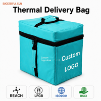 Sac isotherme imperméable en bâche, taille moyenne 35x25x35cm, doublure en feuille d'aluminium, logo personnalisé, faible MOQ, pour livraison de repas