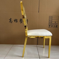 Chaise de banquet décorative en acier inoxydable ZDY-74, style ferme moderne, pour mariages, fêtes, bars, hôtellerie