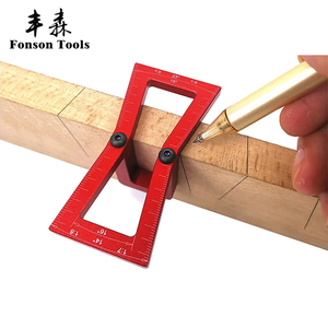 Marcador de cola de pato de aleación de aluminio, plantilla de guía de cola de pato ajustable para carpintería, calibre de marcado de cola de pato 1:7 para junta de madera cortada a mano - Product Image 1