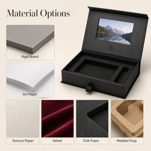 Boîte cadeau vidéo LCD haut de gamme avec insert pour carte métallique et écran pour pack de bienvenue client hôtelier - Product Image 4