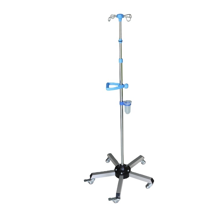 RC-F08LG-425 1 Medical Infusion Iv Pole Stand Hospital Furniture Commercial Furniture 1.1m-2.1m Contemporary 4 Hooks at Top ISO