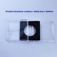 Petite boîte de présentation carrée transparente en plastique pour pièces commémoratives, médailles, badges, objets de collection, modèle YHT-605 002