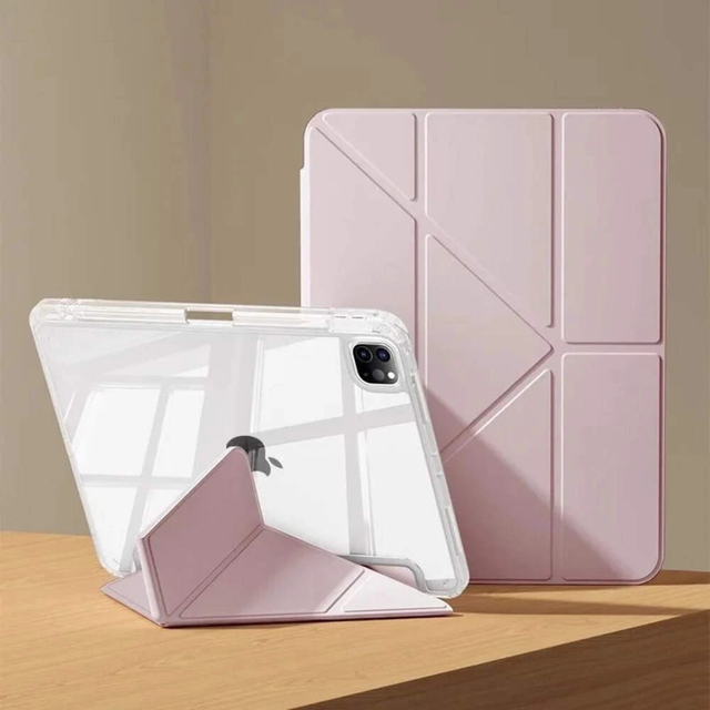 Smart Folio Trifold Stand Shockproof Transparent Magnetic Soft TPU Case for iPad Mini 6/7 (2021-2024)