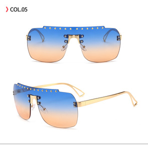 gradiente <span class=keywords><strong>de</strong></span> metal <span class=keywords><strong>de</strong></span> lujo Plaza del Templo sin montura gafas <span class=keywords><strong>de</strong></span> sol <span class=keywords><strong>de</strong></span> gran tamaño <span class=keywords><strong>de</strong></span> una pieza lente gafas <span class=keywords><strong>de</strong></span> sol - Product Image 3
