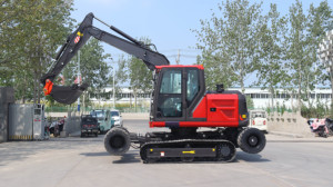 Livraison gratuite pelles sur chenilles chinoises Digger 7 8 10 12 15 tonnes pelle sur pneus pour travaux de construction de chenaux miniers - Product Image 4