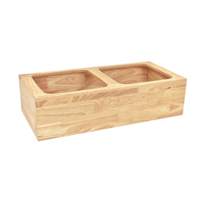 Système de rail coulissant contemporain en bois pour poubelle avec double bac de rangement pour armoire de cuisine - Product Image 1