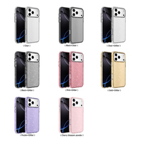 Coque de téléphone portable transparente antichoc à paillettes pour iPhone 15 16 17 18 Pro Max, coque transparente anti-jaunissement