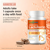 Capsules de lactoferrine lyophilisée à marque privée OEM 250 mg Apolactoferrine avec supplément gommeux de protéines de lait pour le soutien immunitaire