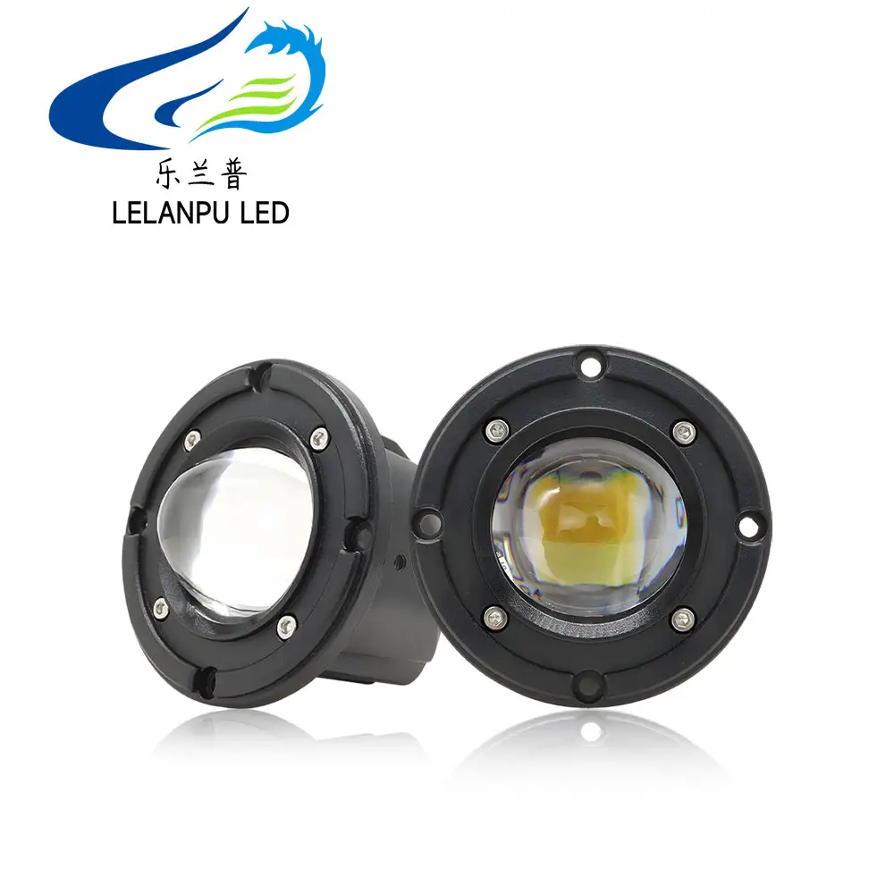Lelanpu super bright driving lamp dual color spotlight 3570 Chip round Mini led Motorcycle light for OffRoad ATV UTV car