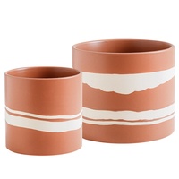 Pot de fleurs moderne en céramique pour plantes d'intérieur, avec trou de drainage et bouchons en caoutchouc, en terre cuite semi-mate, pour la maison et le jardin