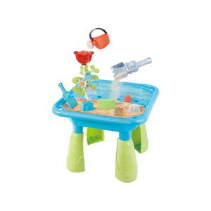 Table de jeu pour enfants avec sable et eau, 14 pièces, ensemble d'activités de plage amusant à double bassin avec arrosoir, jouet d'extérieur en PP pour tout-petits - Product Image 2