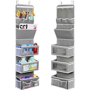 Organisateur de porte pliable robuste pour placard, salle de bain, chambre d'enfant, rangement mural suspendu avec 4 grandes poches de grande capacité - Product Image 6