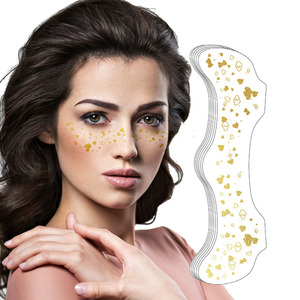 Metallic Freckle Face <b>Tattoo</b> Sticker Gold Silver Rose Gold Waterproof Temporary Makeup Patch for Party Festival Use - Product Image 2