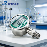 Manomètre numérique de terrain JZsensor avec interface multi-filetage, testeur de pression en acier inoxydable pour milieux huileux et aqueux