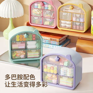 Desktop Multifunctional Drawer <b>Storage</b> <b>Box</b> Large Capacity Organizer For Cosmetics And Stationery Dustproof Design - Product Image 2