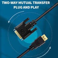 Meilleure vente 1.5 mètres DVI-D double lien 24 + 1 vers câble convertisseur HDMI plaqué or 6.6FT noir pour LCD DVD HDTV XBOX PS3 câble hdmi