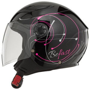 Casque jet enfant Befast Flipper III Noir Fuxia Blanc M - Product Image 2