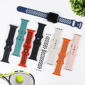 Silikonarmband für IWatch Apple Watch Ultra 3 2 Series 11 10 9 8 7 6 5 SE 3 2 46mm 45mm 44mm Atmungsaktives Sportarmband für Damen und Herren - Product Image 2