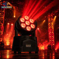 Mini projecteur LED à tête mobile 7x10W RGBW 4-en-1, éclairage de scène DMX512, indice de protection IP33, pour DJ professionnel et soirées disco