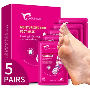 YOUPINWEI Masker Kaki Pelembap Premium, Perawatan Produk Perawatan Kaki untuk Tumit Pecah-pecah dan Kaki Kering, Perbaikan Mendalam Dewasa Isi 5 Pasang