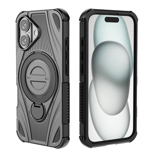 Funda Trasera de Lujo Personalizada de Diseño Nuevo 2026, Resistente a Impactos, con Anillo de Aleación Giratorio de 360 Grados para Carga Inalámbrica para <span class=keywords><strong>iPhone</strong></span> 16 - Product Image 1