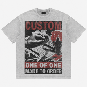 Camiseta Gráfica Personalizada de Algodón 100% de 300 GSM con Lavado Ácido, Ajuste Oversize Holgado, Estilo Urbano, Venta al por Mayor, Camiseta para Hombre - Product Image 1