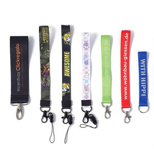 Dragonne de poignet personnalisée en polyester pour sublimation, porte-clés court avec logo imprimé - Product Image 2
