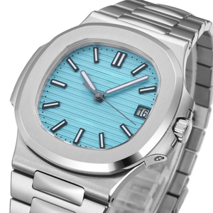 Timeless Sporty Dress <b>Watch</b> Octagonal <b>Case</b> with Date Display Function Wristwatch Advanced Customization Light Blue Dial <b>Watch</b> - Product Image 2