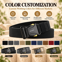 Ceinture tactique en toile à boucle en alliage épaissi personnalisée en usine, à dégagement rapide, pour hommes, nylon, 3,8 cm, extensible