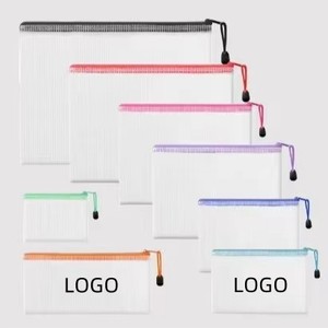 B5 B4 A3 A4 A5 A6 Clear Pvc Mesh <b>Organizer</b> Case Custom Logo Plastic Document Zipper Envelope Pouch <b>File</b> Folder Bags - Product Image 1