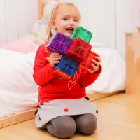 Castillo educativo de bloques magnéticos para niños, juguete de construcción 3d de plástico, colorido y barato
