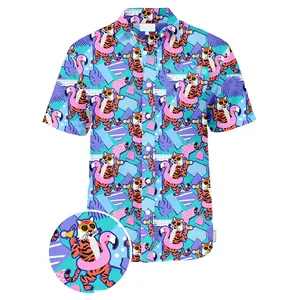 Hete Verkoop Populaire Op Maat Gemaakte Katoenen 2024 Heren Hawaiiaanse Shirts Groothandel