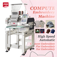 Machine à broder automatique informatisée à tête unique, portable, pour usage domestique, broderie et couture sur tissu et T-shirt
