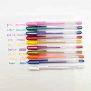 カスタムカラージェルペンプラスチックプロット乳白色シルバーピンクホワイトスリムジェルインクライティングペンセットネオンジェルペンロゴ付き0.5mm - Product Image 4