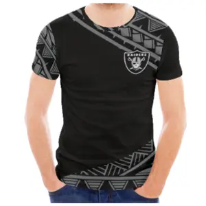 Las Vegas Raiders Jersey Baseball NFLL Kaus Desain Sosial Lengan Pendek Kebesaran Kaus Desainer Anak Laki-laki/Perempuan