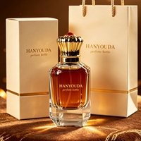 Flacon de parfum vintage en verre transparent/ambre avec bouchon couronne 30ml/50ml/100ml, pulvérisateur rectangulaire, gravure personnalisée, boîte sur mesure