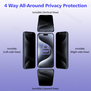 Filtro de Privacidad de Cobertura Total <span class=keywords><strong>4</strong></span> Lados Protege tu Información para iPhone 17 18 <span class=keywords><strong>Pro</strong></span> Max, Corte de Luz Azul, Mate, Antideslumbrante, Sin Burbujas - Product Image 2
