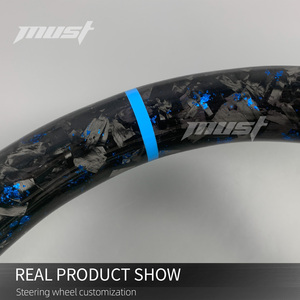 Volante de Fibra de Carbono Forjado con Diseño Personalizado en Azul y Agarre de Microfibra Negra para <span class=keywords><strong>Hyundai</strong></span> I30N I20N ElantraN N-<span class=keywords><strong>line</strong></span> - Product Image 5