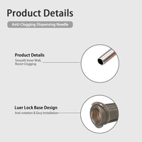 Tip Dispensing Plastik Hub Luer Lock 1/2 Inch Jarum Tumpul Stainless Steel 16 Gauge untuk Perekat Industri