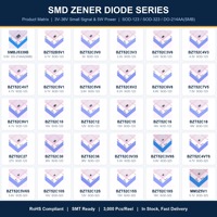 Diodo Zener de Silicio BZT52C6V8 3V3 5V1 5V6 12V SOD-323, Cumple con REACH, Grado Premium, Pruebas Estrictas para Módulos de Gestión de Energía