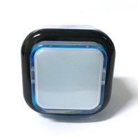 Bouton-poussoir en plastique orange bleu, double couleur avec bouton-poussoir, bouton carré, rétro, borne d'arcade