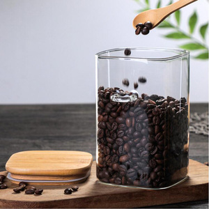 Pot à épices avec couvercle en bois et cuillère, récipient en verre hermétique pour le stockage des assaisonnements solides - Product Image 4