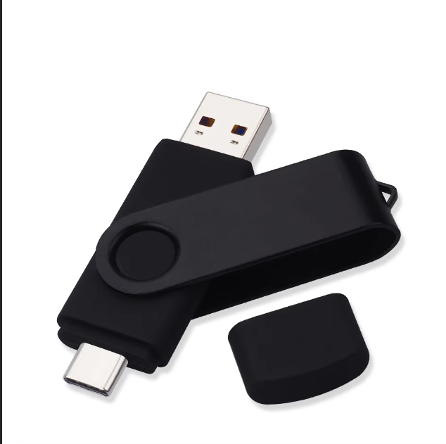 Wholesale Customized High-Speed 128GB Type-C 2.0 USB Flash Drive Plastic UV Printing PMS Color Computer Rotary OTG Stick New
