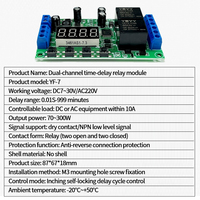 Module de relais temporisé à double canal 220V pour carte de circuit imprimé Interrupteur Déclencheur de contrôle de temporisation Déclenchement Cycle d'impulsion pour relais