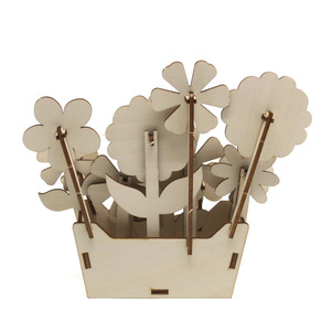 Handmade Wooden Flower Craft <b>Kit</b> 150mm Height <b>DIY</b> Educational Model For Kids And Students - Product Image 2