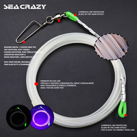 Ligne de pêche Big Game Leader 150LB 200LB 300LB Mono Shock Leader avec émerillon à roulement en acier inoxydable pour la pêche à la traîne en haute mer