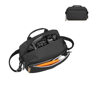 BSCI taşınabilir mumlu tuval Dslr Vintage gizli kamera sırt çantası Canon Nikon Sony Mirrorless kamera için