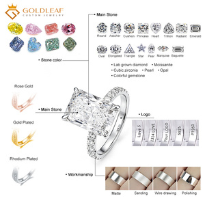 Anillo de Diamante Goldleaf de 14K, Corte Radiante, 4, 5, 6 Quilates, DEF VVS-VS, Ideal para Bodas, Regalos, Conmemoraciones y Uso Diario - Product Image 5